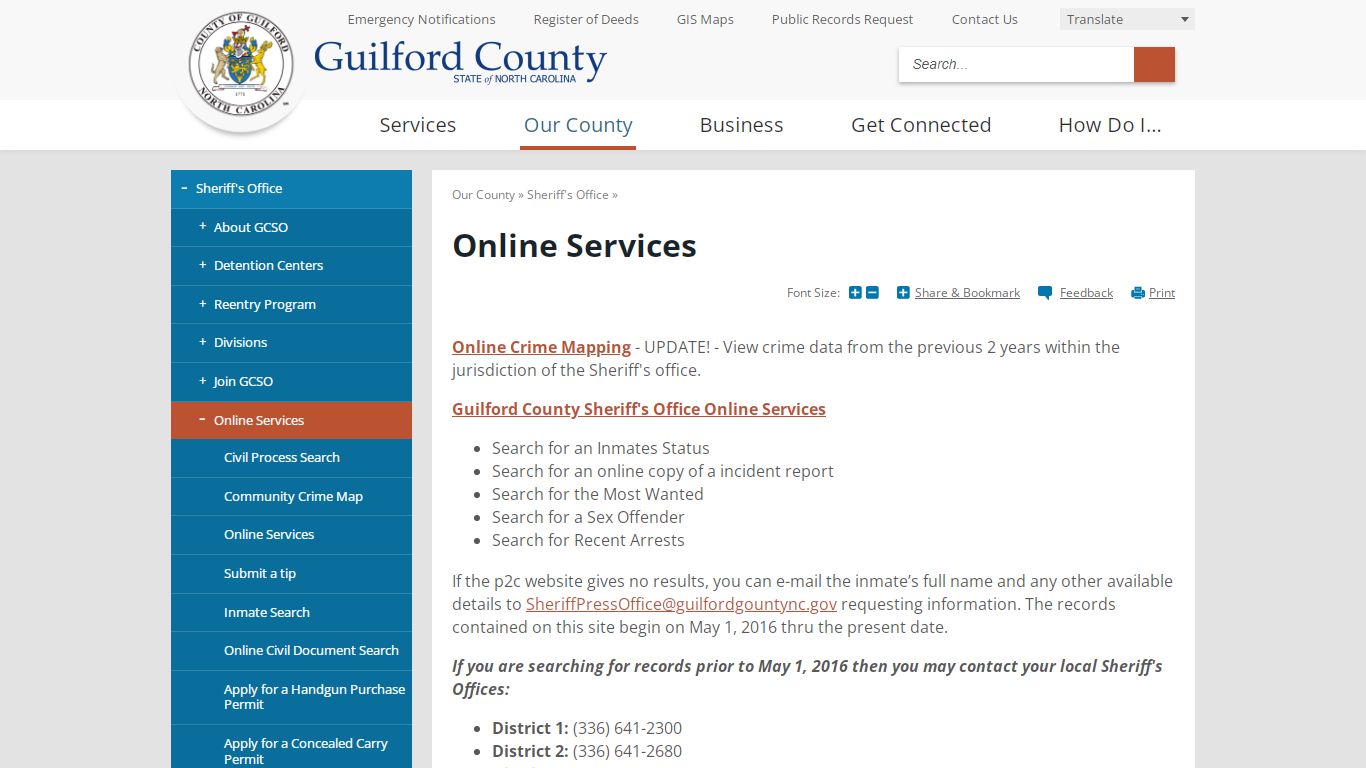 Online Services - Guilford County, NC